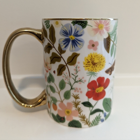 Rifle Paper Co. Floral Ceramic Mug with Gold Handle - Picture 4 of 6